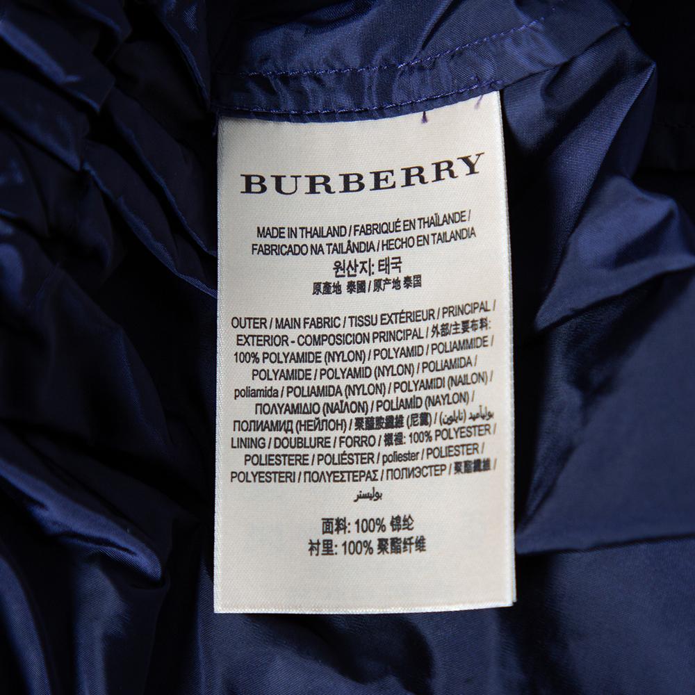 Burberry Brit Marineblau Synthetik mit Kapuze Tanbridge Parka Jacke XS 1