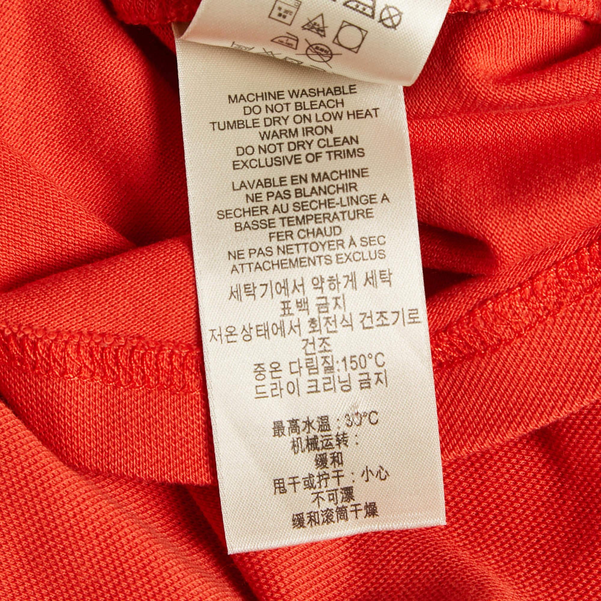 Burberry Brit Orange Cotton Knit Contrast Collar Top M 1