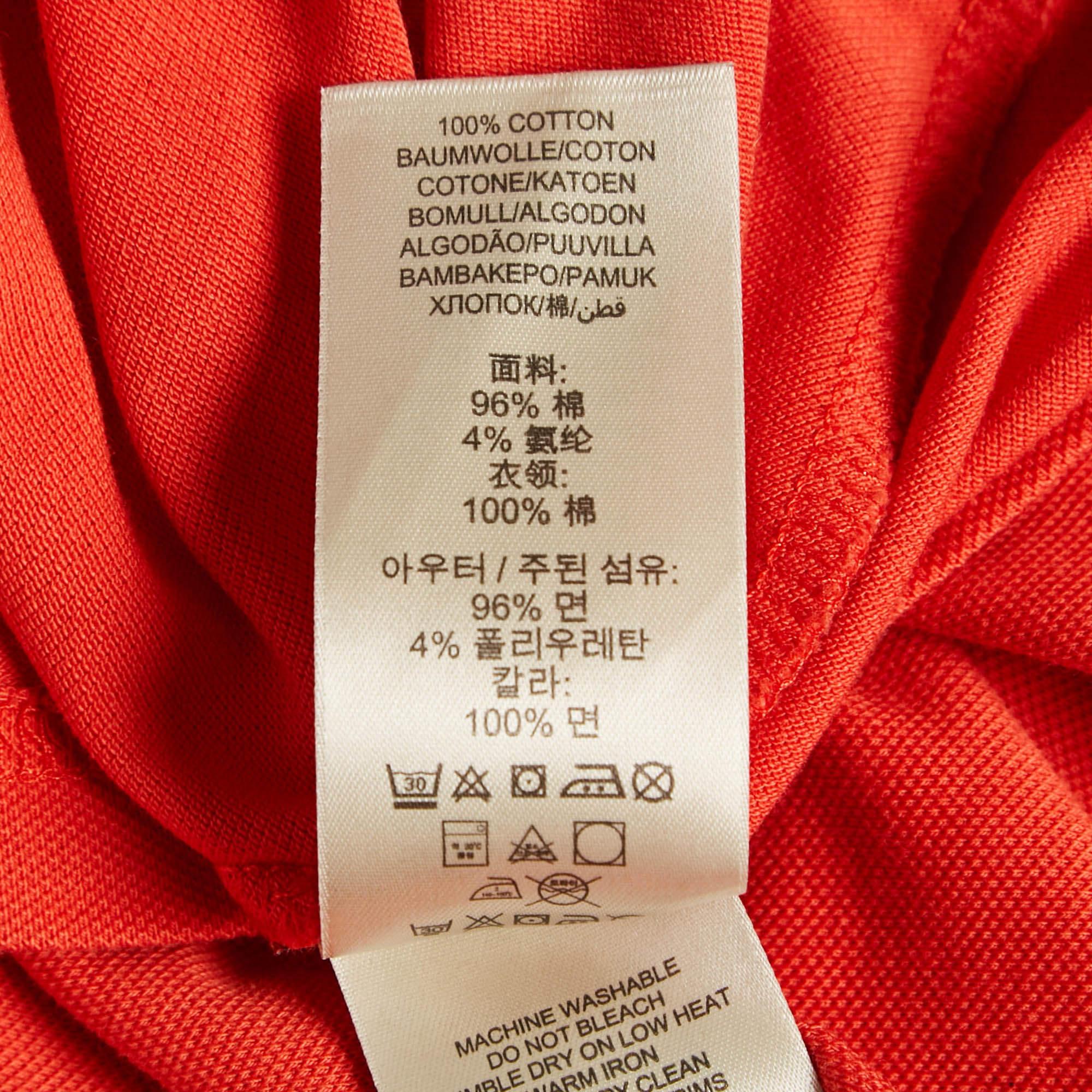 Burberry Brit Orange Cotton Knit Contrast Collar Top M 2