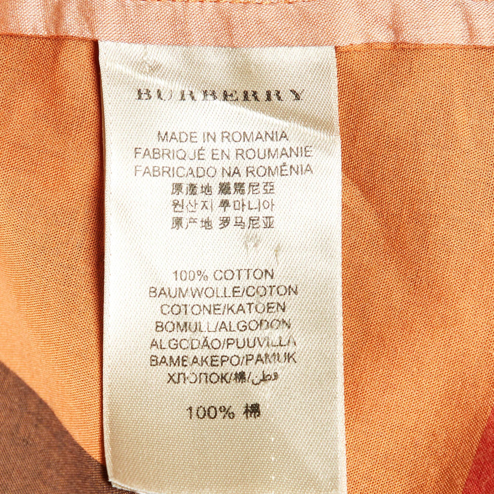 Burberry Brit Orange Nova Checks Cotton Shirt L 1