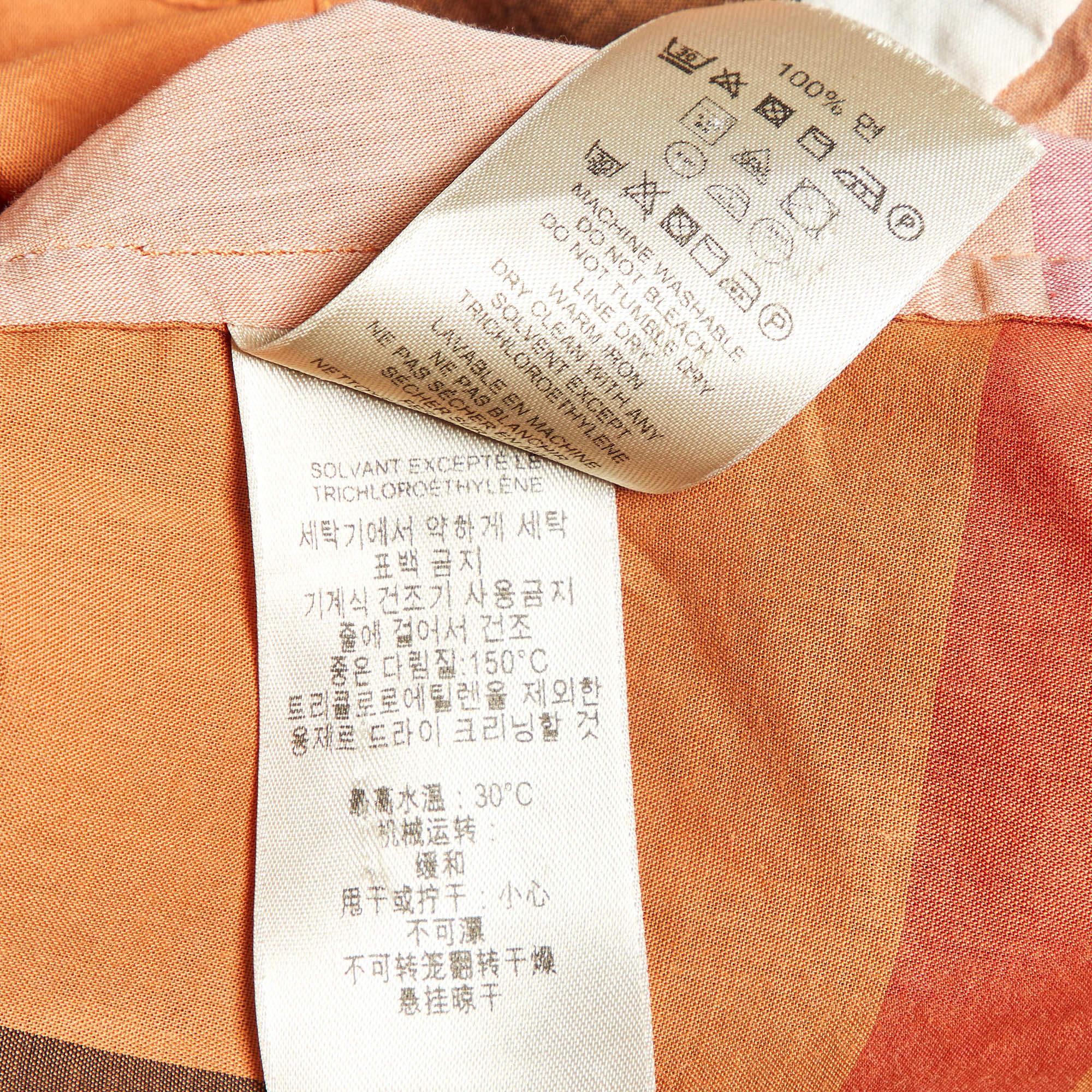 Burberry Brit Orange Nova Checks Cotton Shirt L 2