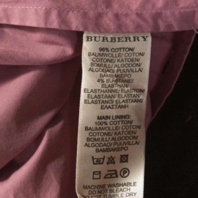 Burberry Brit Pink Stretch Cotton Button Front Shirt S Rosa en venta