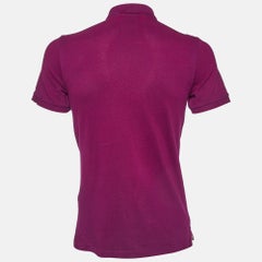 Burberry Brit Purple Cotton Pique Knit Logo Embroidered Polo T-Shirt S