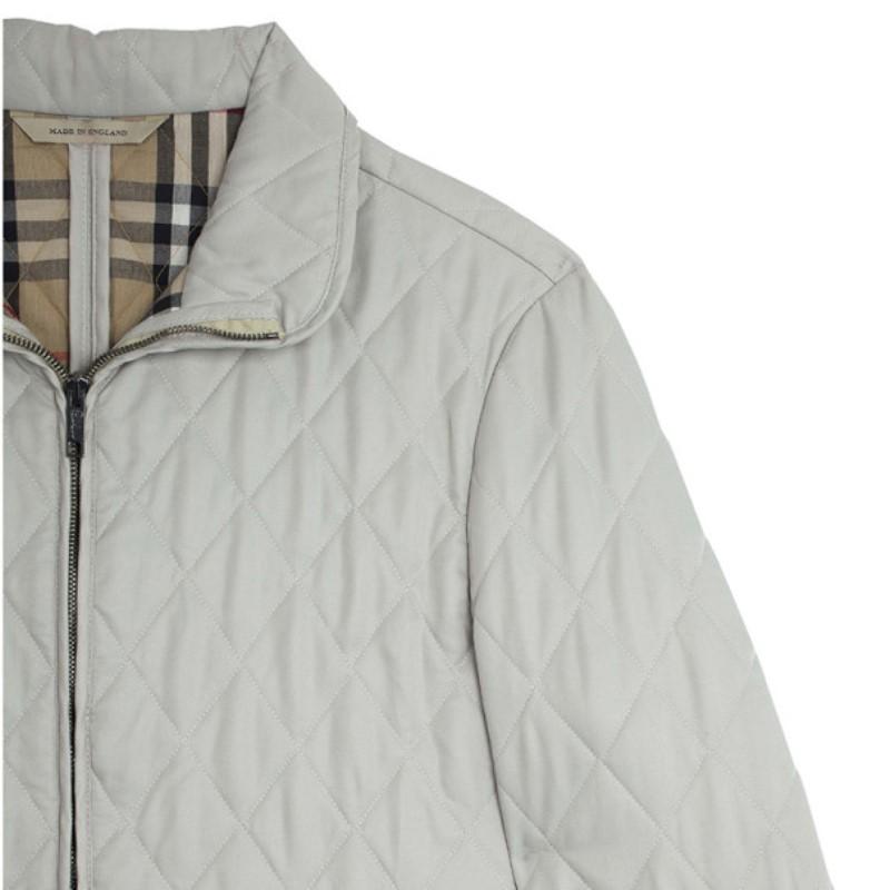 Gray Burberry Brit Quilted Jacket L