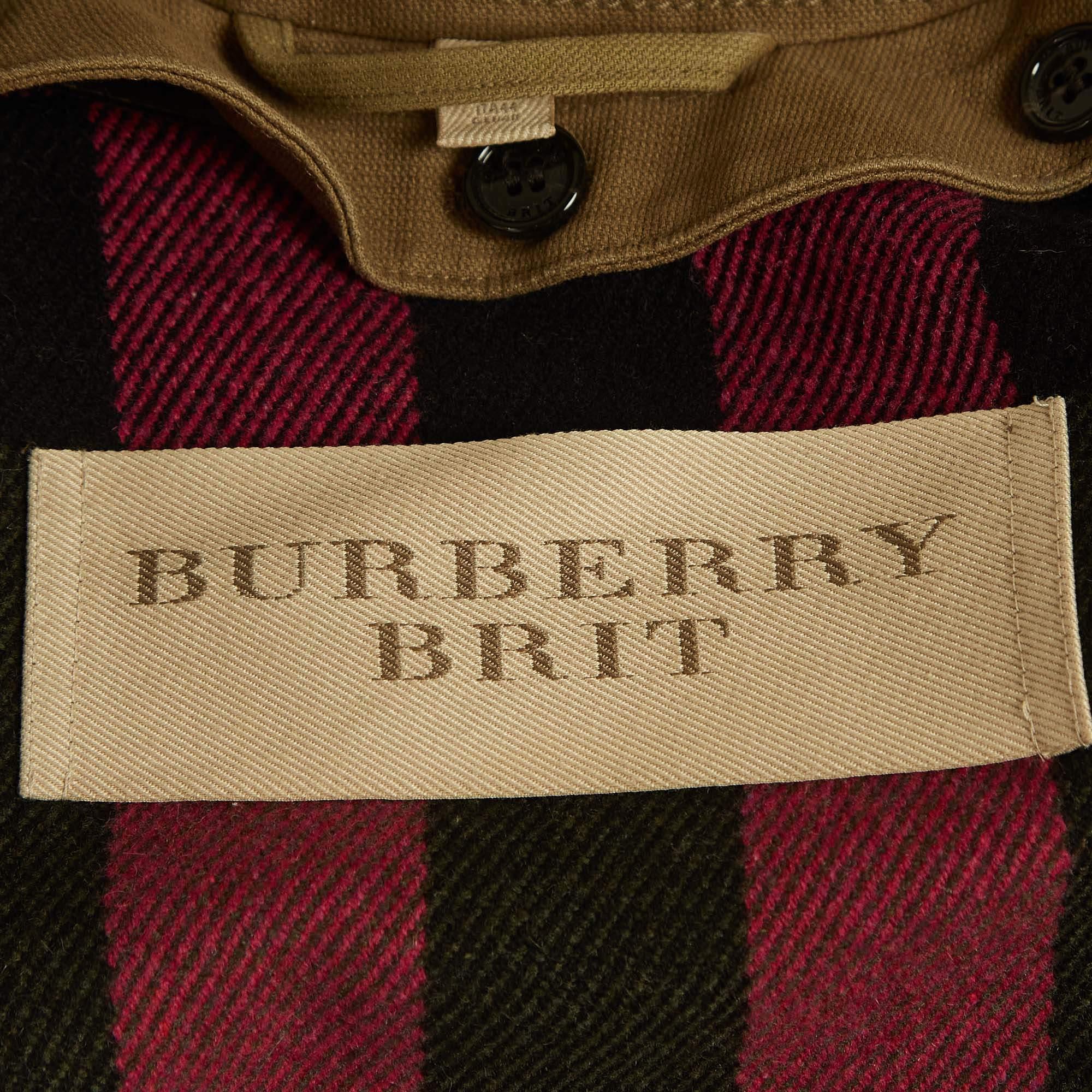 Burberry Brit Raccoon Fur Trimmed Detachable Hood and Warmer Parka Jacket M In Good Condition In Dubai, Al Qouz 2