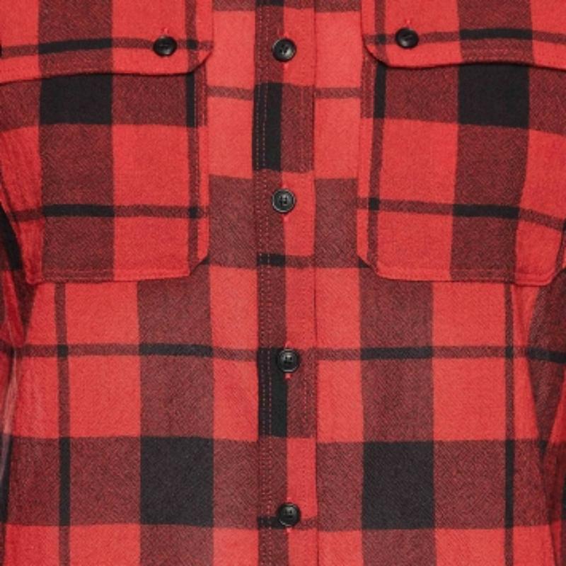 Burberry Brit Red/Black Checked Wool Long Sleeve Blouse M en vente 1