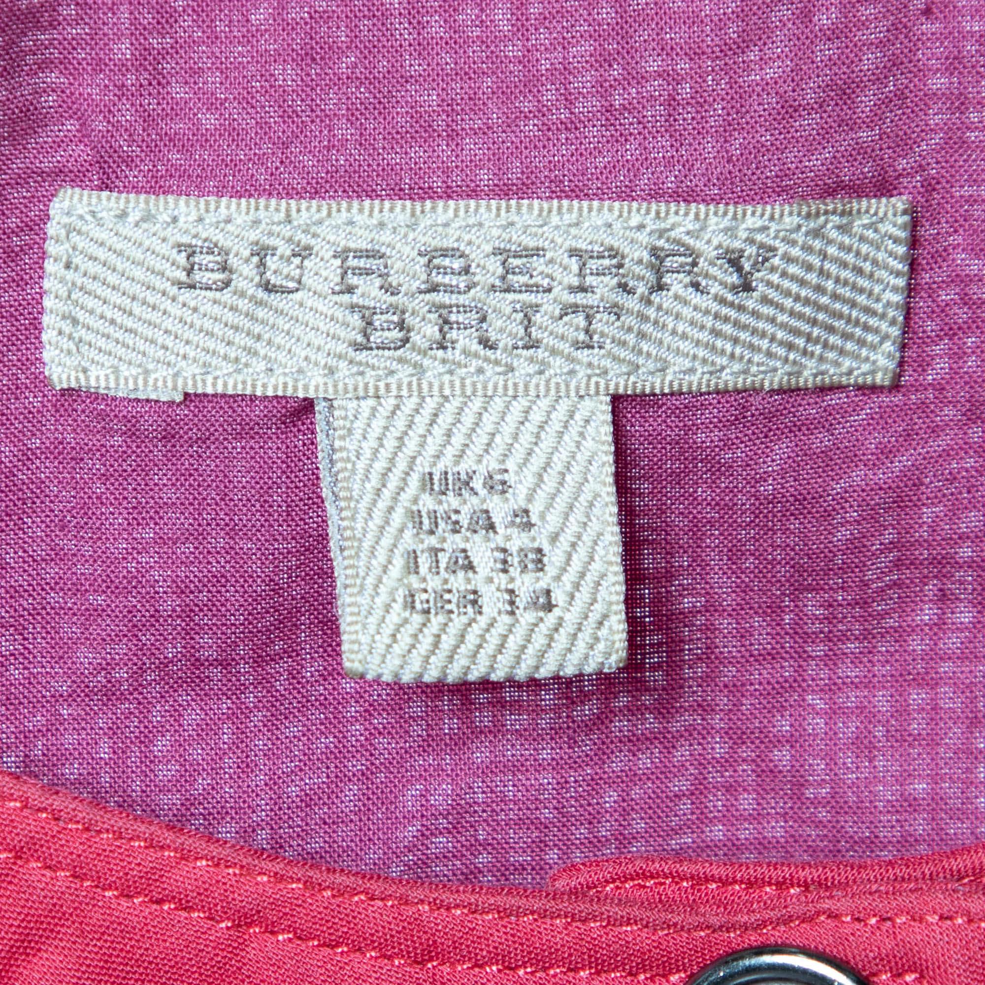 Burberry Brit Vestito senza maniche in cotone rosso S In condizioni buone in vendita a Dubai, Al Qouz 2