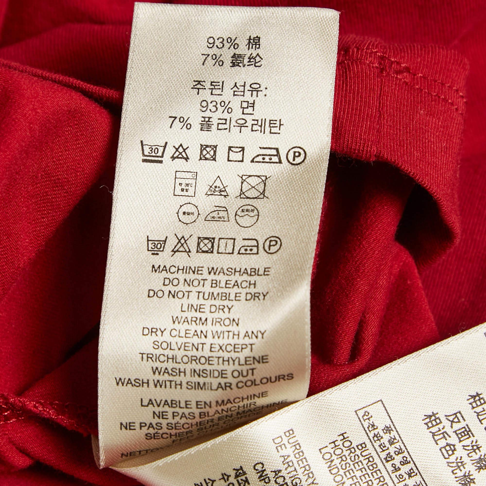 Donna Burberry Brit Maglietta a girocollo in jersey rosso XS in vendita
