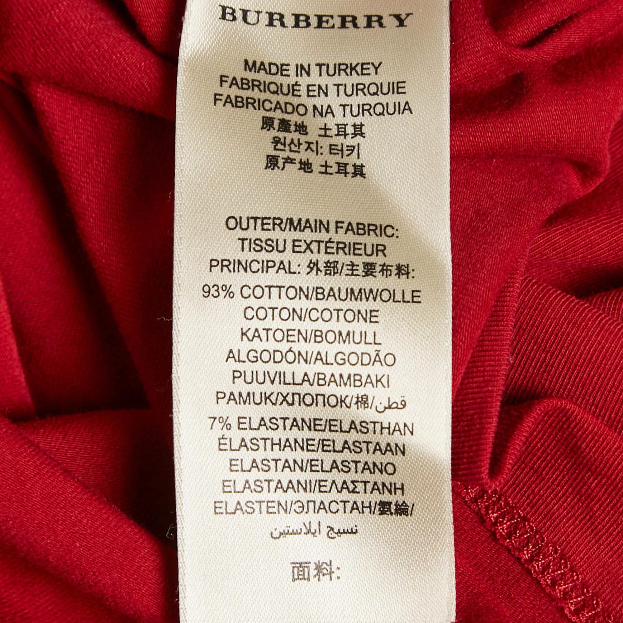 Burberry Brit Maglietta a girocollo in jersey rosso XS in vendita 1
