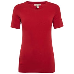 Burberry Brit Camiseta de punto roja con cuello redondo XS