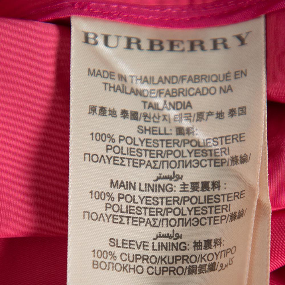 Women's Burberry Brit Ruby Pink Synthetic Mid Length Belted Coat M