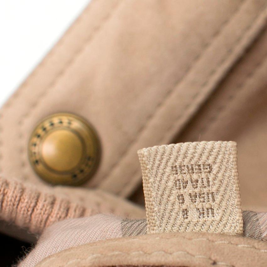 Beige Burberry Brit Sand Suede Bomber Jacket US 4