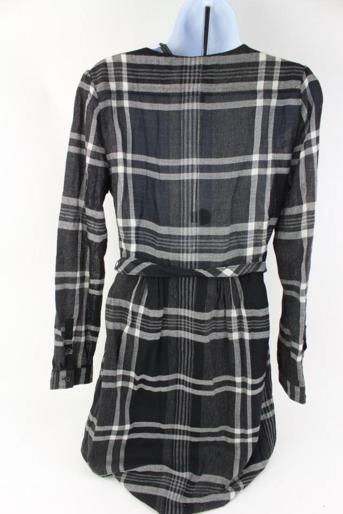 Burberry Brit Size 10 Black Nova Check Dress s331b38 For Sale 1