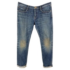 BURBERRY BRIT Größe 32 Blaue gewaschene Baumwoll-Jeans