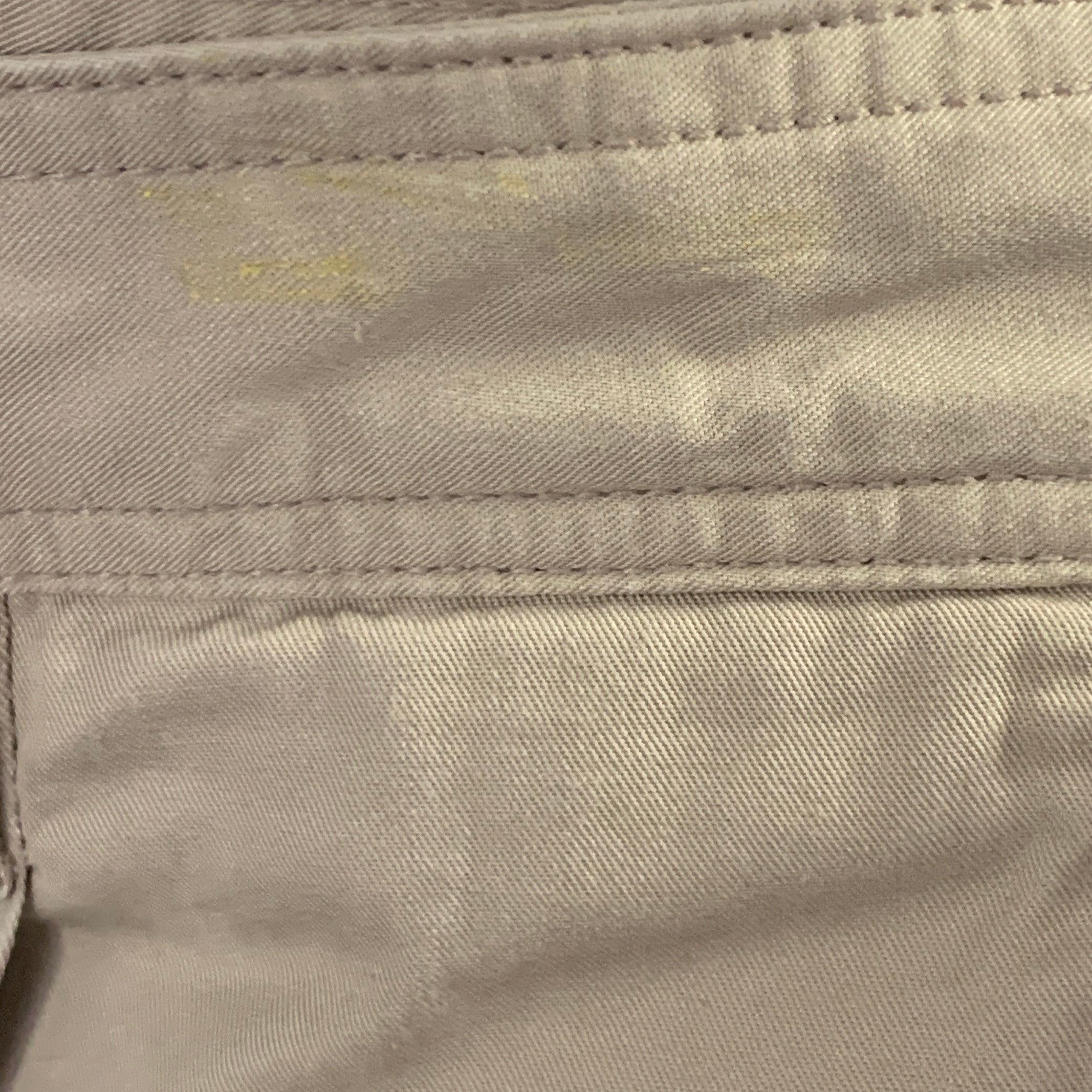 BURBERRY BRIT Größe 33 Khaki Twill Baumwolle Seite Tabs plissiert konisch zulaufende Freizeithose im Angebot 2
