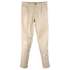 BURBERRY BRIT Größe 33 Khaki Twill Baumwolle Seite Tabs plissiert konisch zulaufende Freizeithose