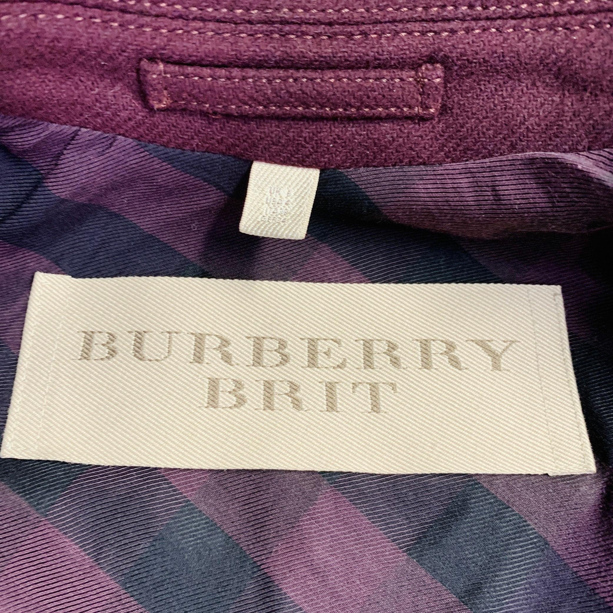 Burberry BRIT Taille 4 Burberry Manteau croisé en laine vierge bourgogne Pour femmes en vente