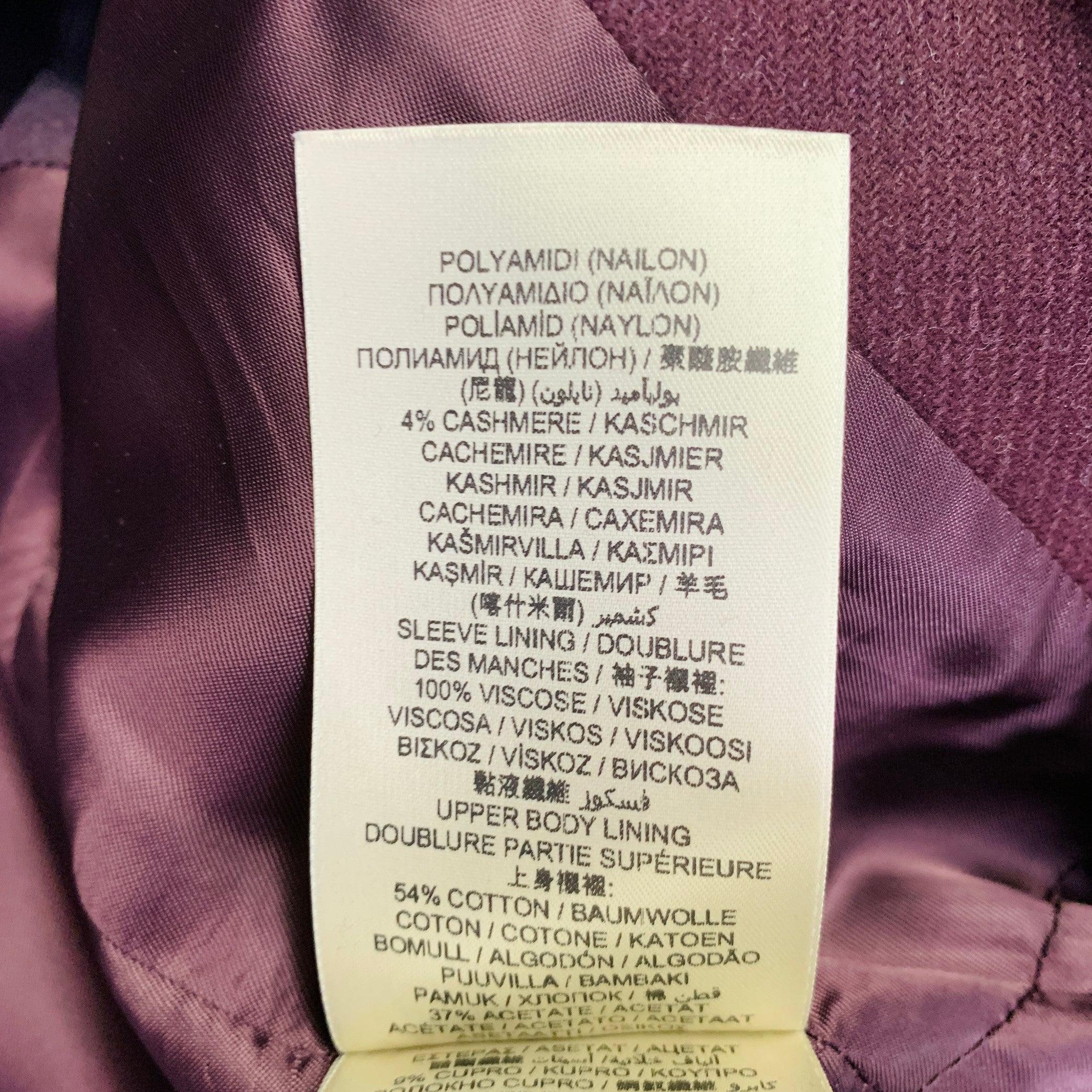 Burberry BRIT Taille 4 Burberry Manteau croisé en laine vierge bourgogne en vente 3