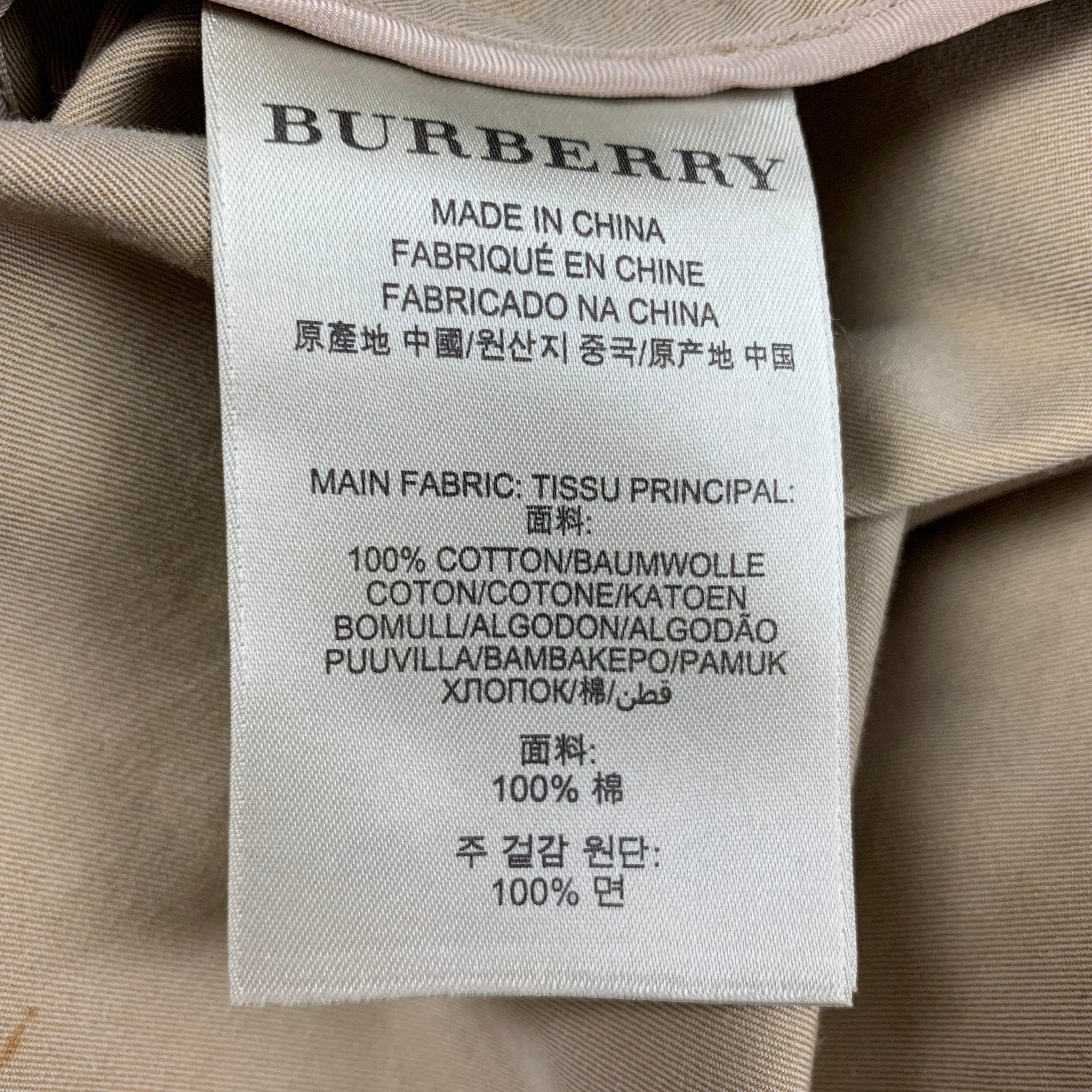 BURBERRY BRIT Größe 6 Khakifarbener doppelreihiger Baumwollrock mit Gürtel und Gürtel Damen im Angebot