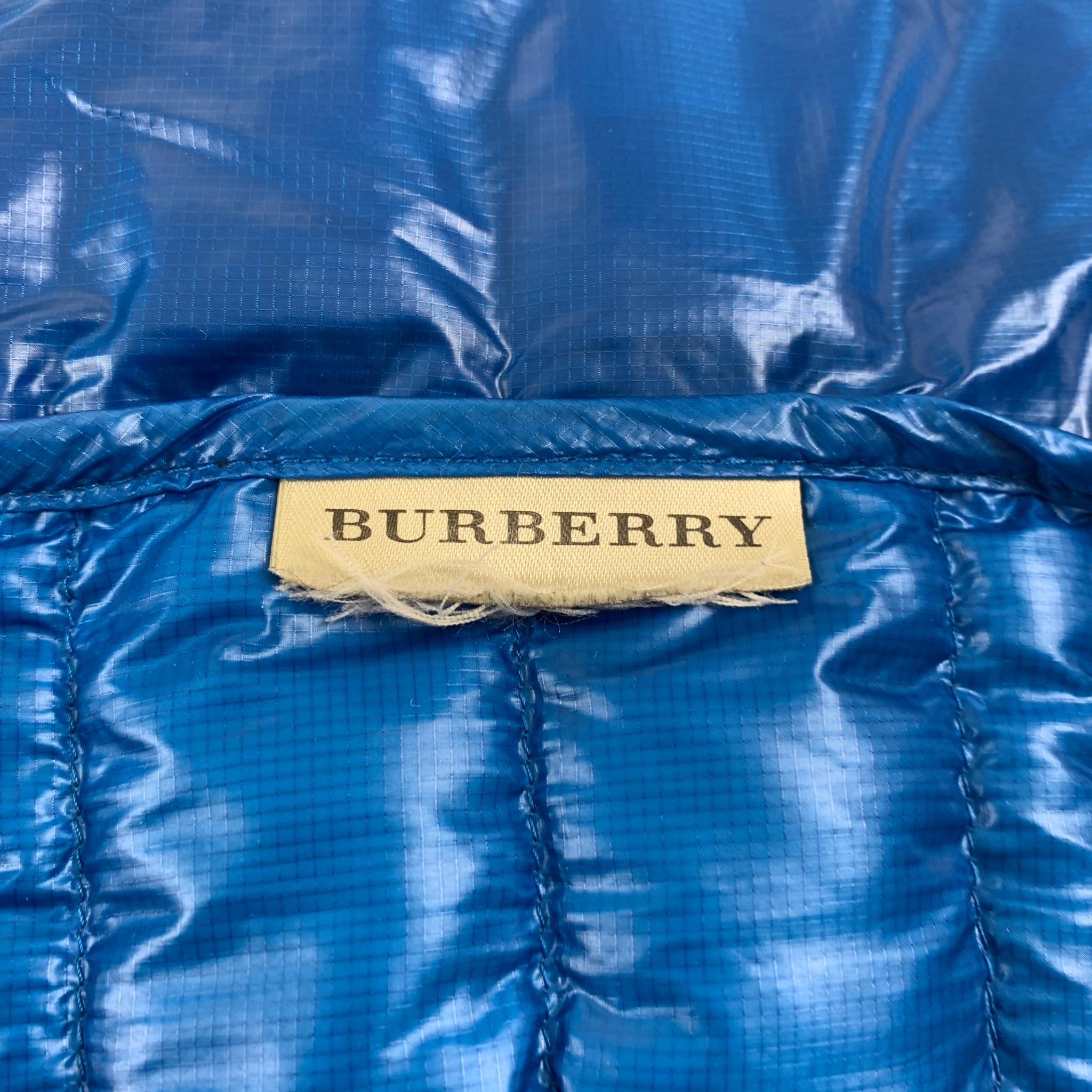 Men's BURBERRY BRIT Size L Blue Quilted Polyamide Vest