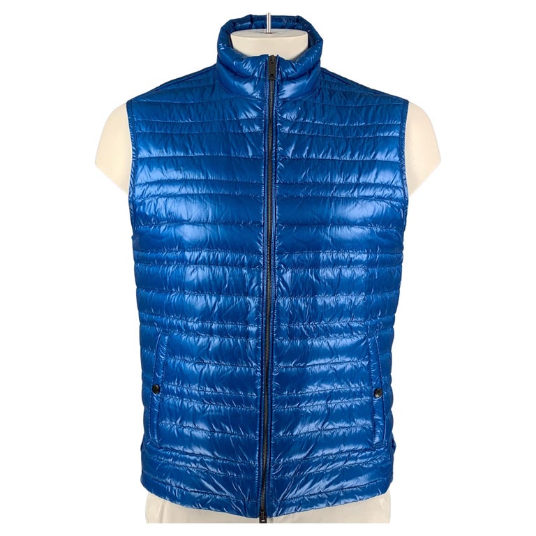 BURBERRY BRIT Size L Blue Quilted Polyamide Vest at 1stDibs
