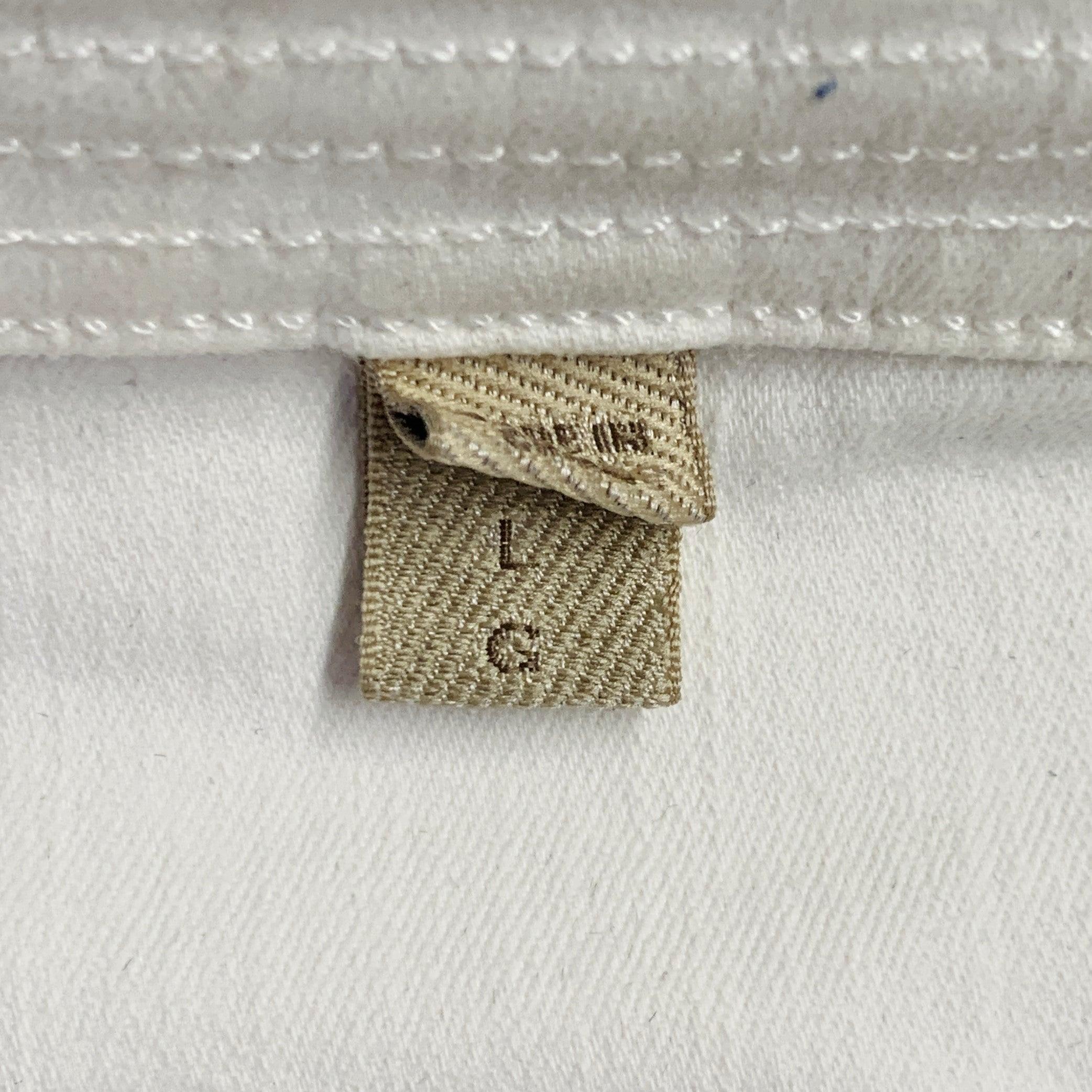 BURBERRY BRIT Size L Cream Cotton Blend Stretch Denim Jacket Blazer For Sale 1
