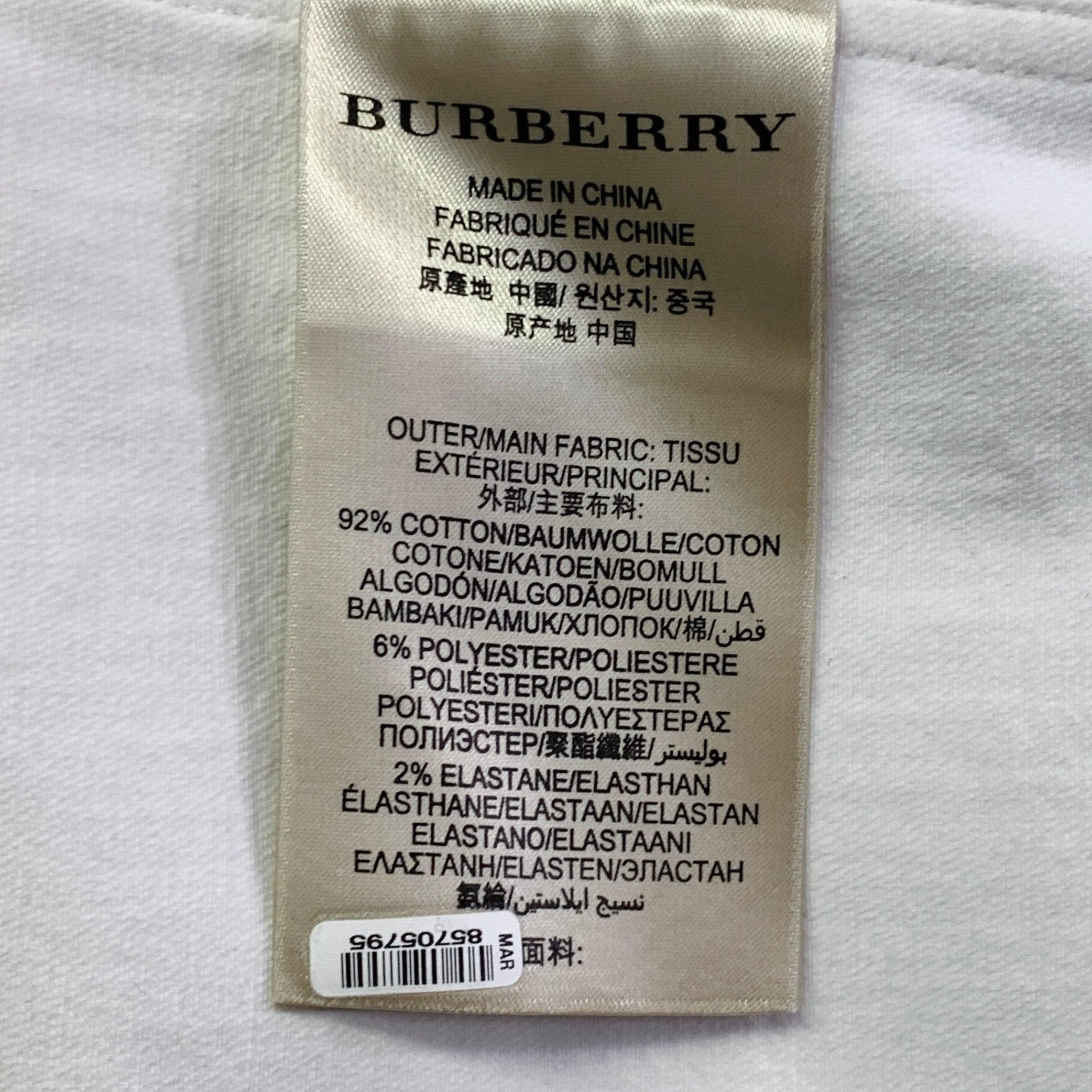 BURBERRY BRIT Size L Cream Cotton Blend Stretch Denim Jacket Blazer For Sale 2