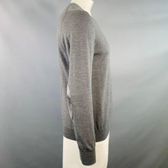 BURBERRY BRIT Größe L Grau Anthrazit Jersey Wolle V-Ausschnitt Pullover