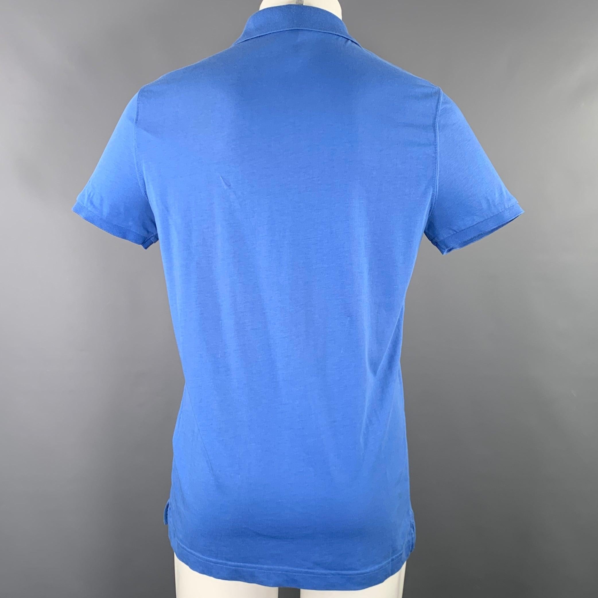 BURBERRY BRIT Size M Blue Contrast Trim Cotton Short Sleeve Polo In Excellent Condition For Sale In San Francisco, CA