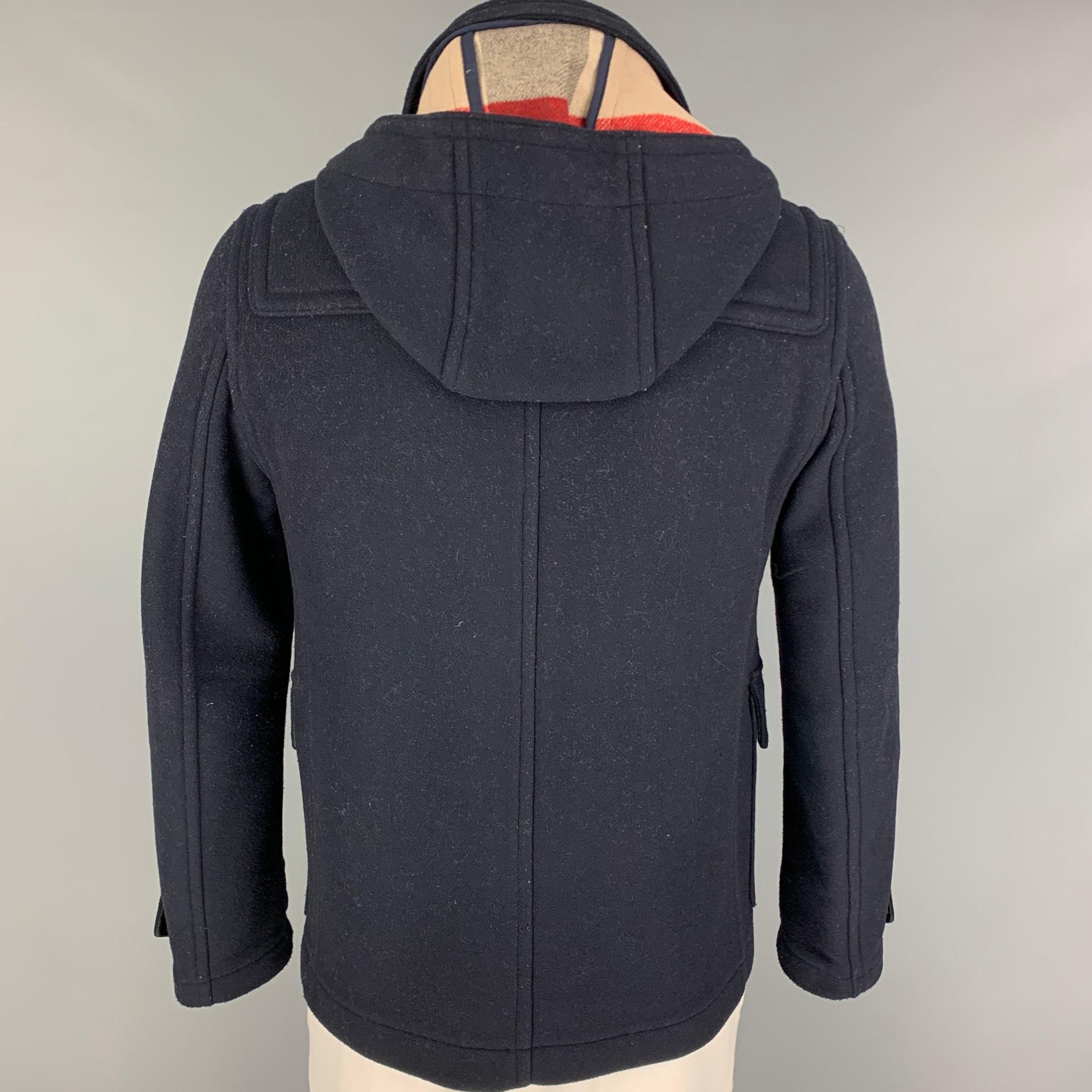 BURBERRY BRIT Size M Navy Wool Polyamide Toggle Closure Coat In Good Condition In San Francisco, CA