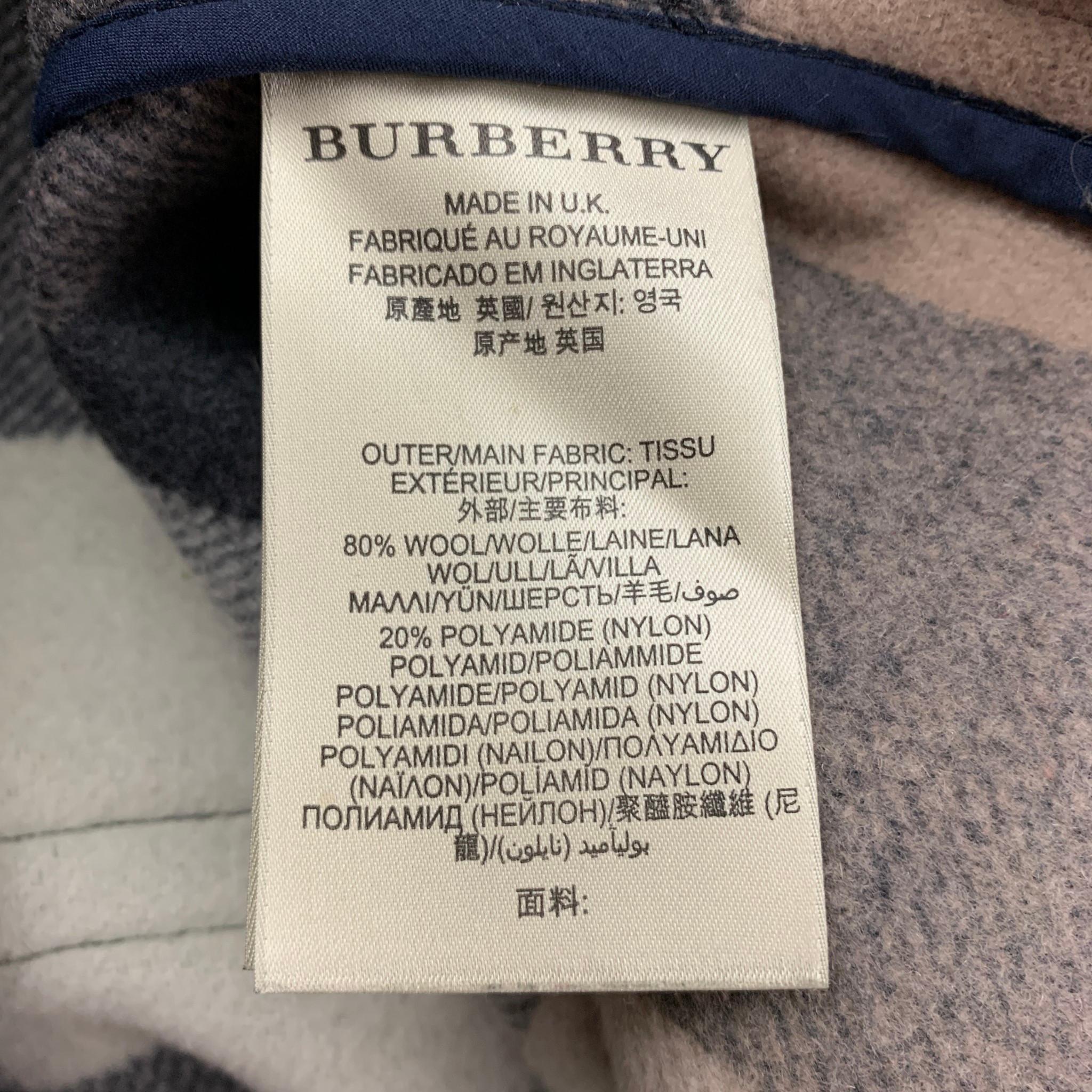 Men's BURBERRY BRIT Size M Navy Wool Polyamide Toggle Closure Coat