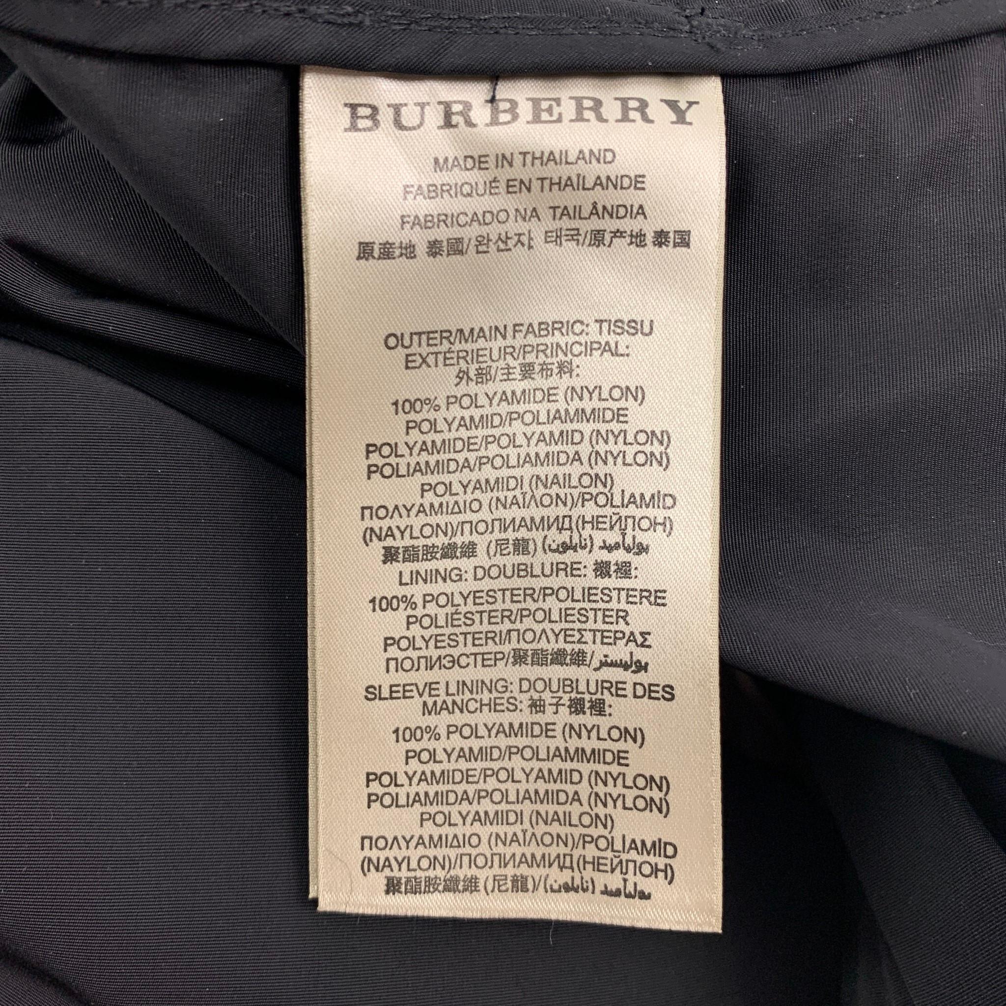 Men's BURBERRY BRIT Size S Black Beige Nylon Trench Coat