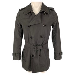 BURBERRY BRIT Size S Black Beige Nylon Trench Coat