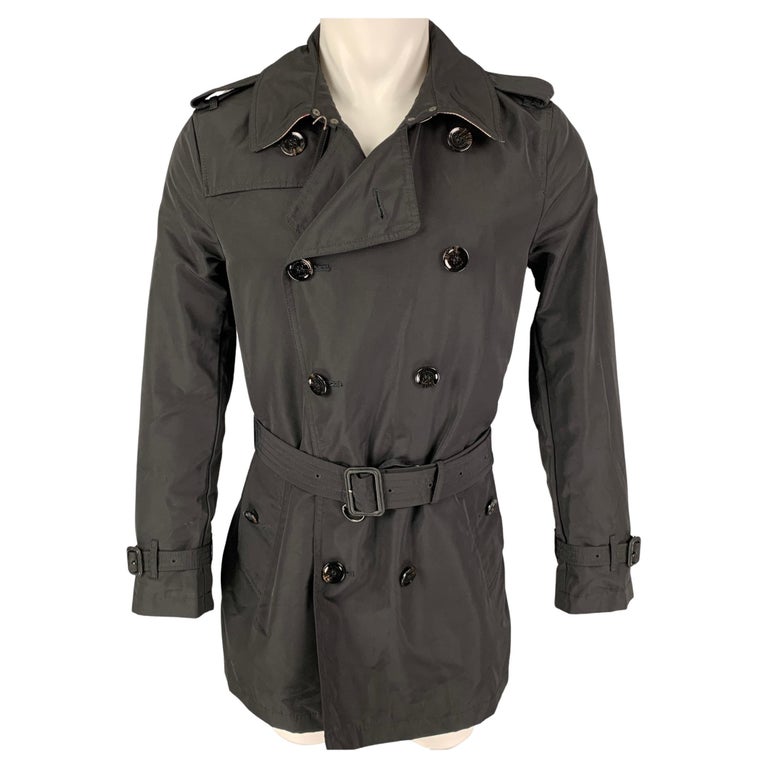 BURBERRY BRIT Size S Black Beige Nylon Trench Coat at 1stDibs | trench burberry  brit