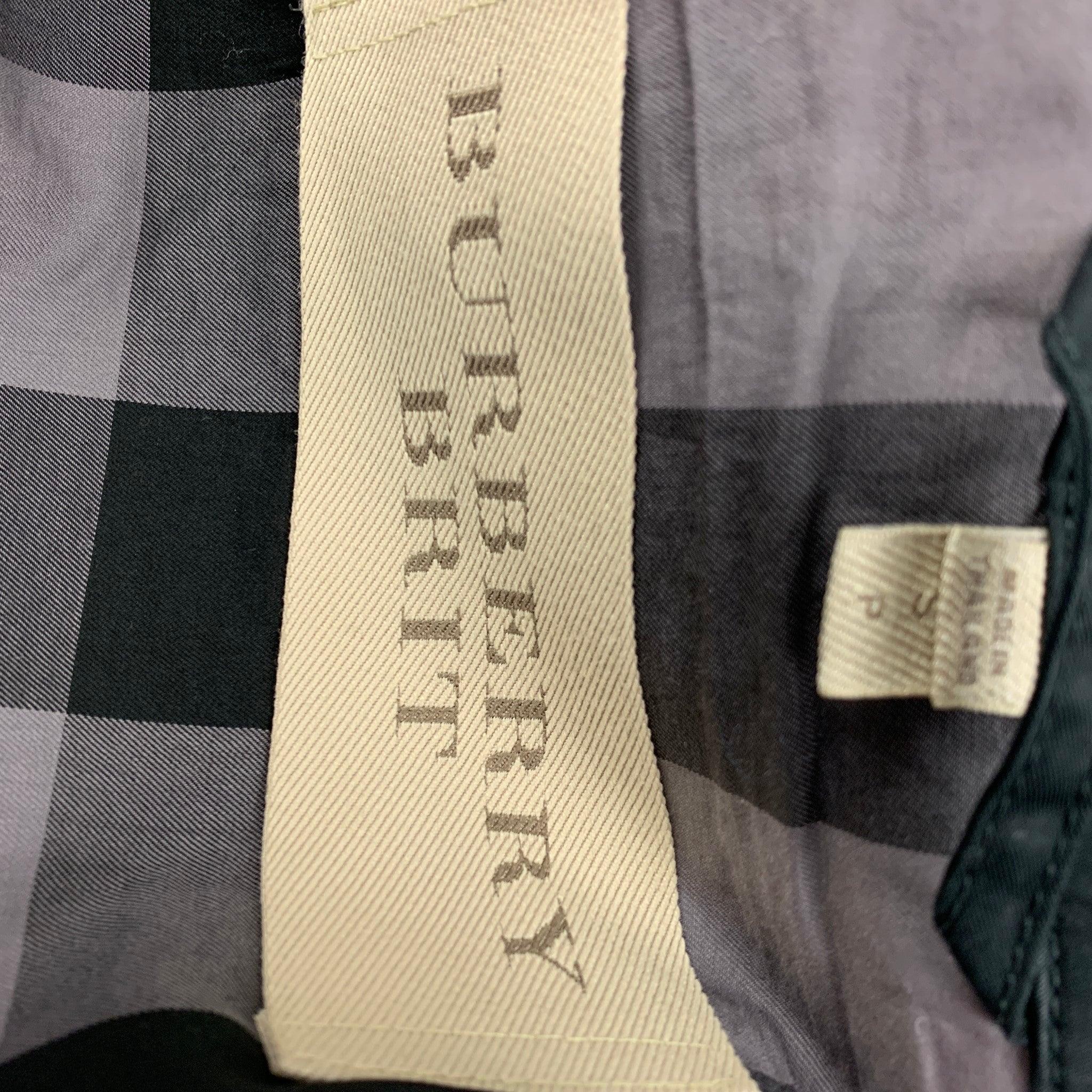 BURBERRY BRIT Size S Black Cotton Belted Trenchcoat For Sale 2