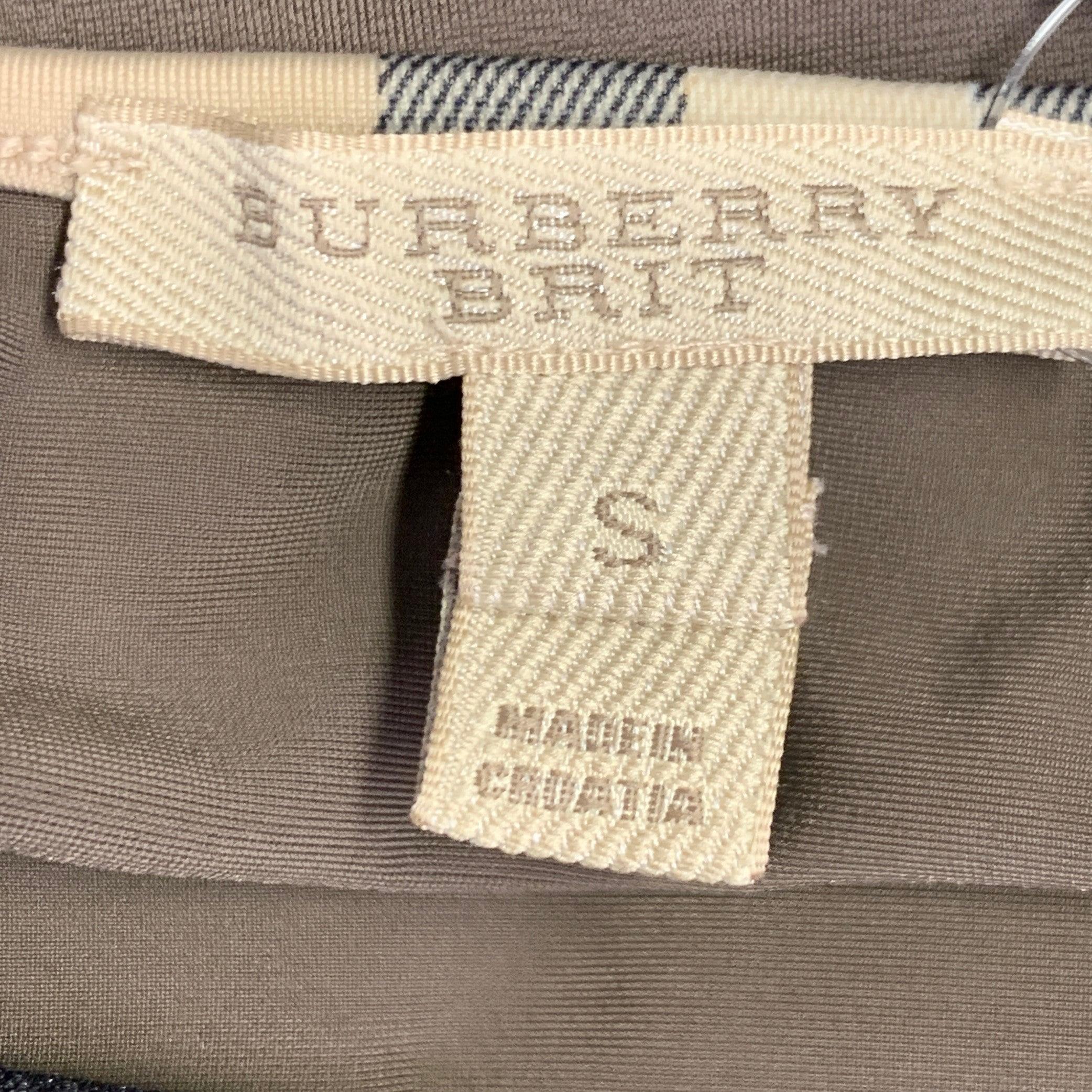BURBERRY BRIT Size S Brown Beige Polyamide Blend Contrast Trim Swimsuit For Sale 1