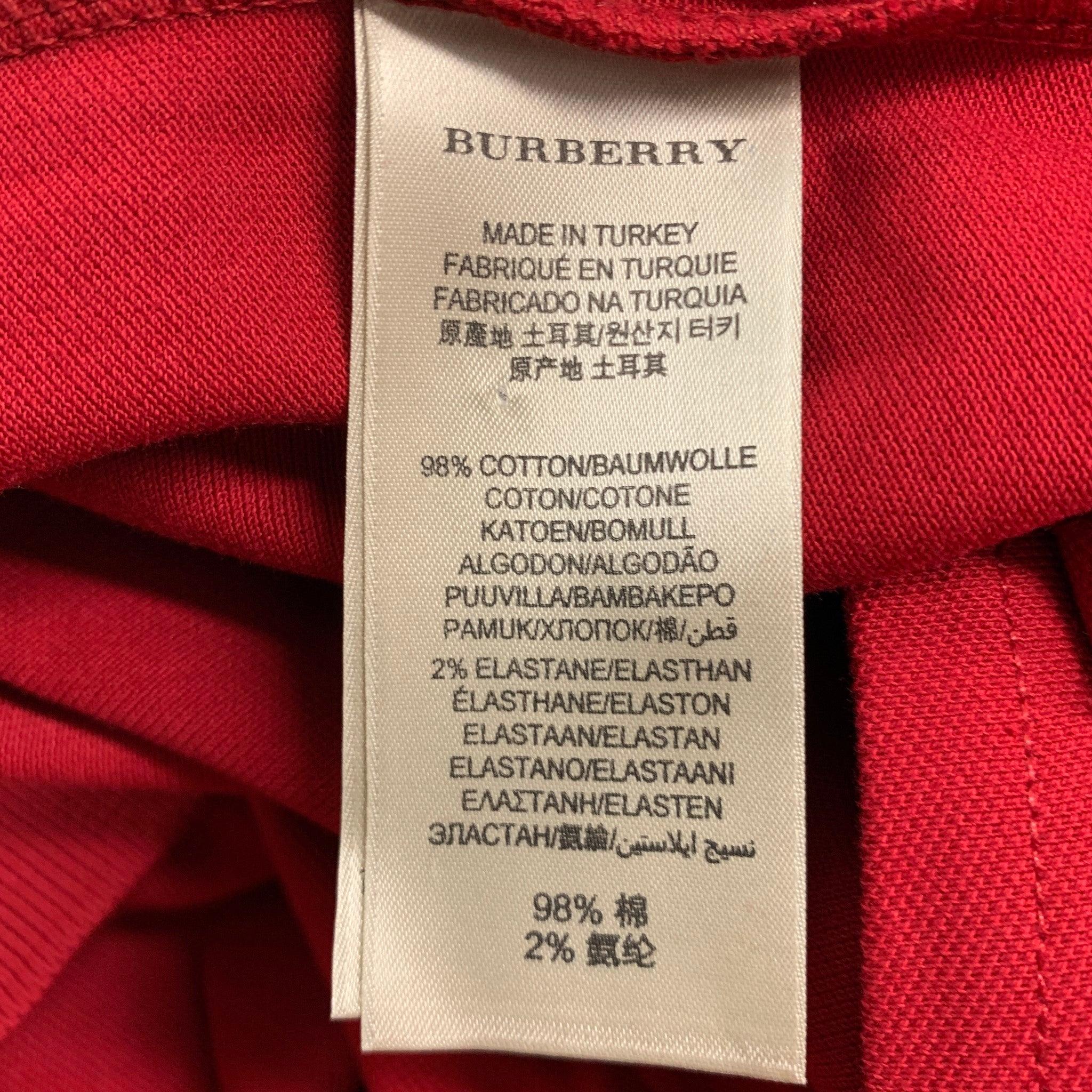BURBERRY BRIT Size S Red Cotton Elastane Contrast trim Short Sleeve Casual Top For Sale 3