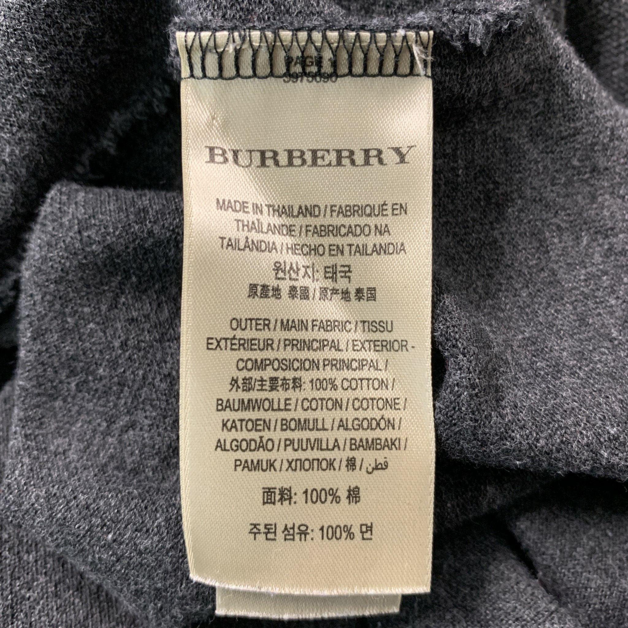 BURBERRY BRIT Size XXL Dark Gray Solid Cotton Polo 1