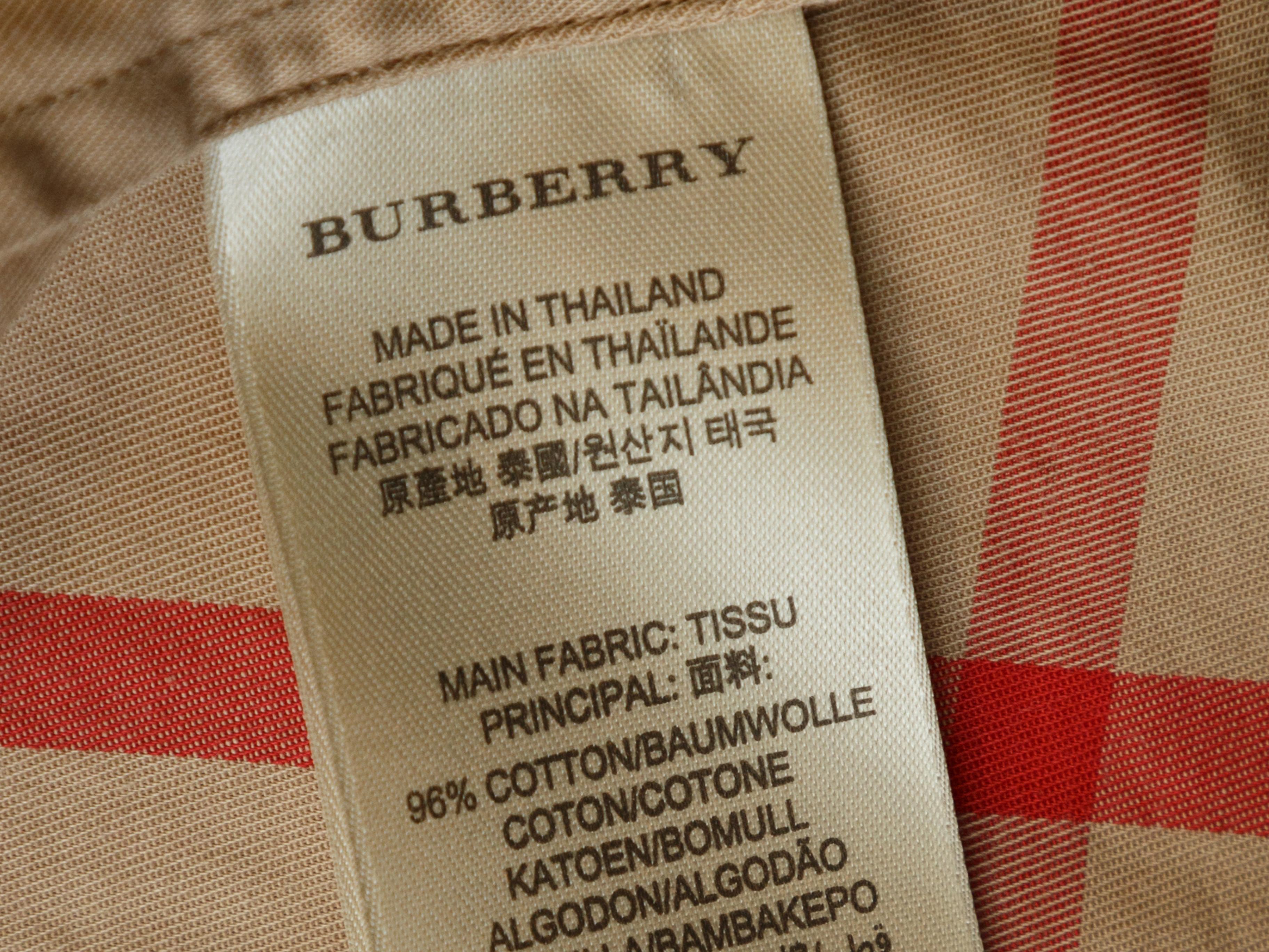 Burberry Brit Tan & Multicolor Nova Check Shirt In Good Condition In New York, NY