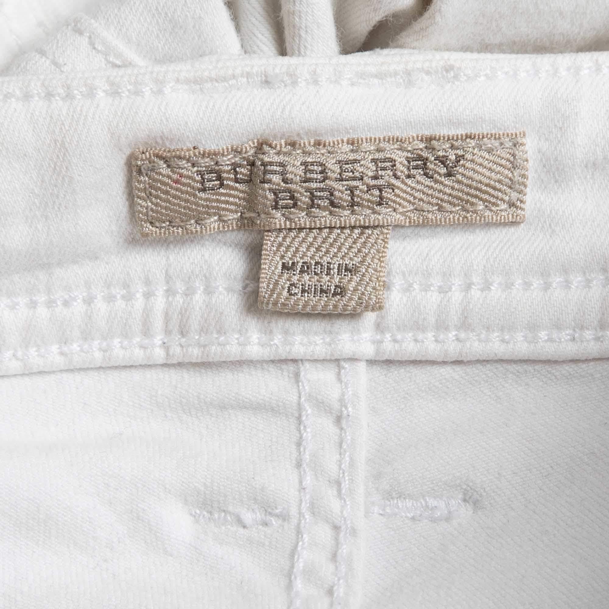 Women's Burberry Brit White Denim Alperton Cropped Jeans S Waist 27