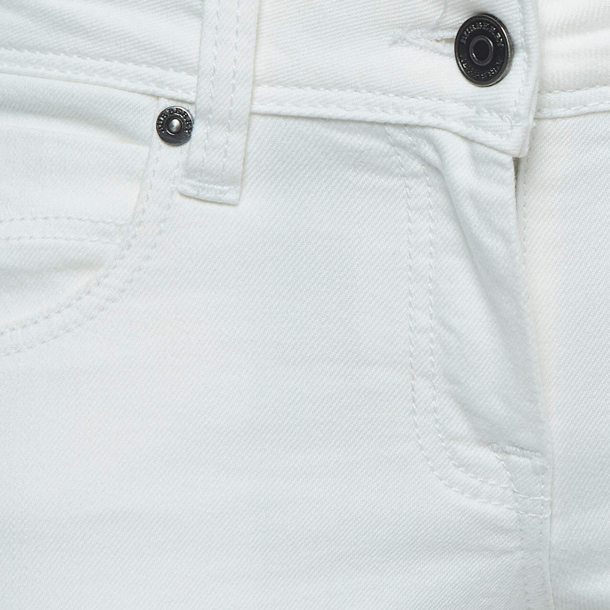 Grigio Burberry Brit White Denim Skinny Leg Jeans S Vita 27