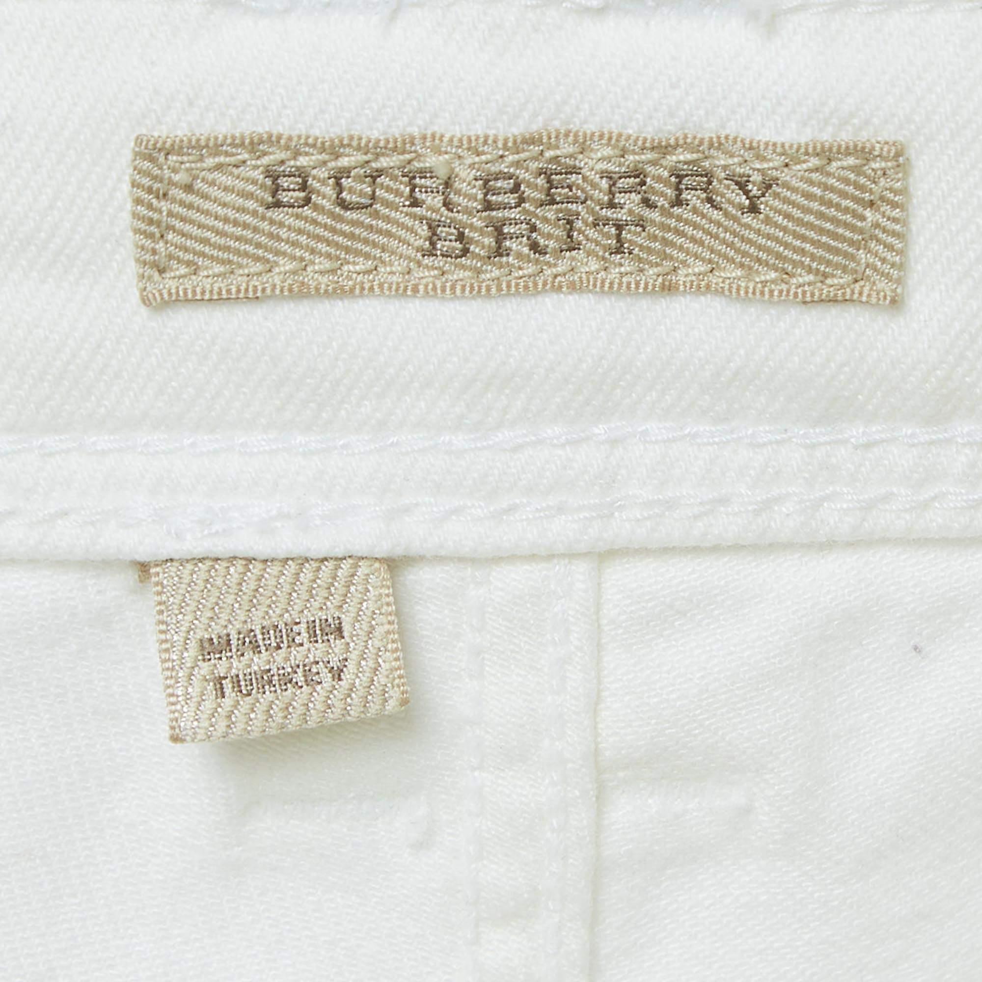 Burberry Brit White Denim Skinny Leg Jeans S Vita 27 In condizioni buone a Dubai, Al Qouz 2
