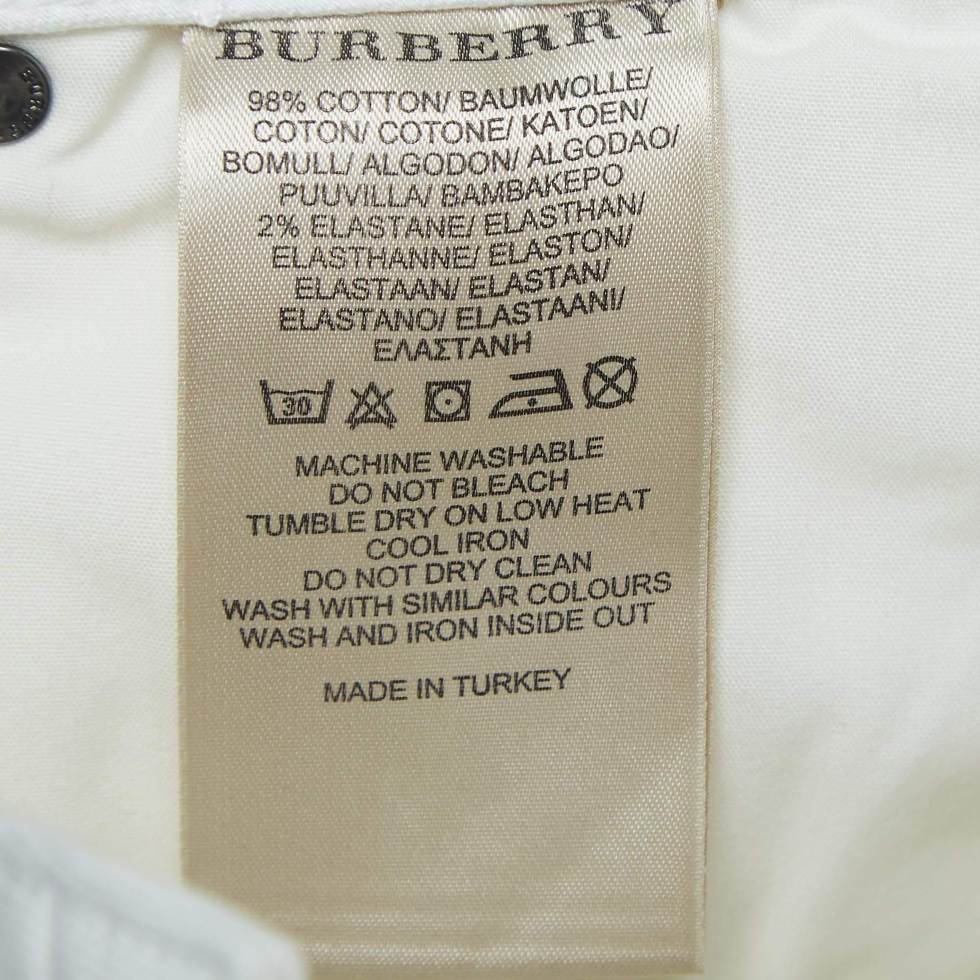 Donna Burberry Brit White Denim Skinny Leg Jeans S Vita 27