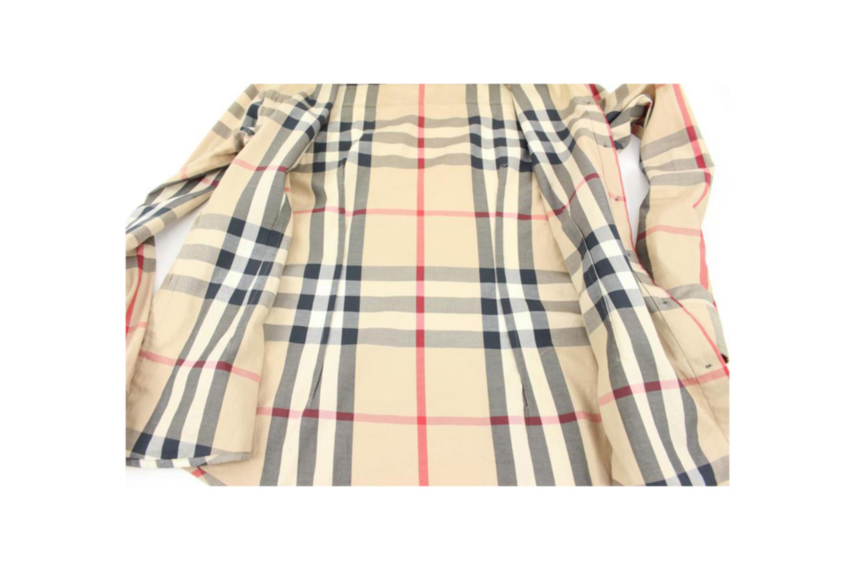 Burberry Brit Women S Beige Nova Check Classic Long Sleeve Button Down Shirt  125 For Sale at 1stDibs