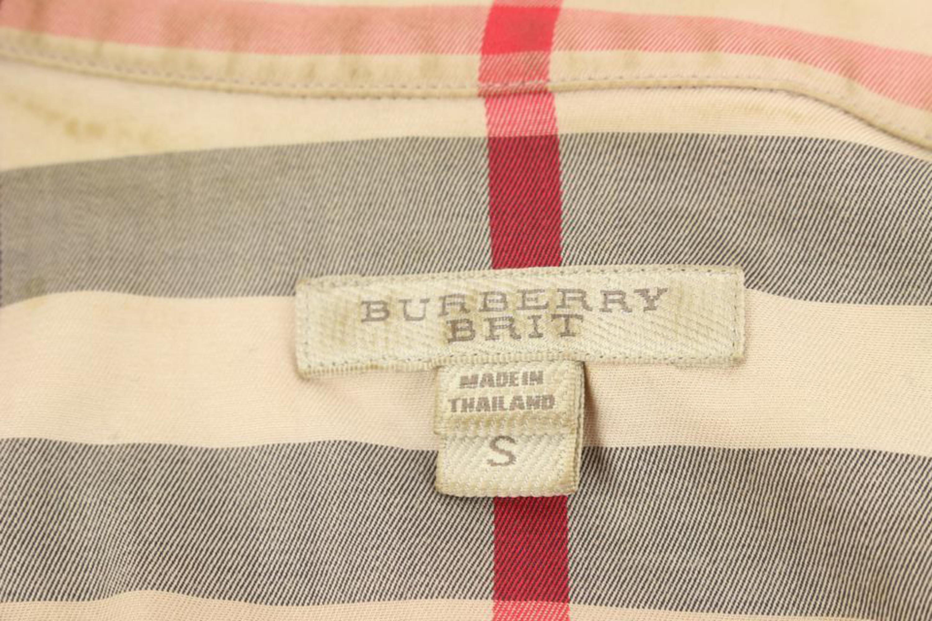 Burberry Brit Women S Beige Nova Check Classic Long Sleeve Button Down Shirt 125 For Sale 2
