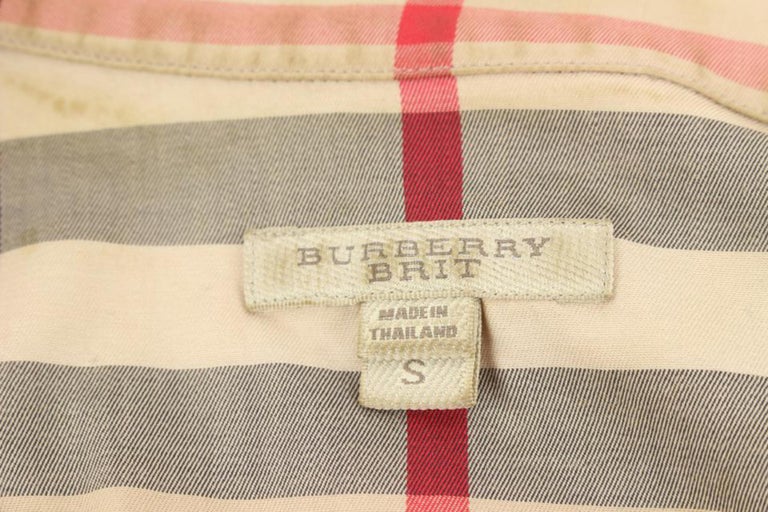 Burberry Brit Women S Beige Nova Check Classic Long Sleeve Button Down  Shirt 125 For Sale at 1stDibs