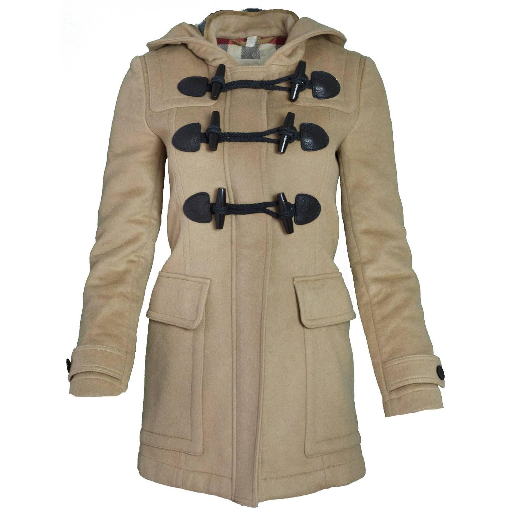 Burberry Brit Wool Camel Blackwell Duffle Coat Sz 2 For Sale at 1stDibs |  burberry blackwell coat, burberry detachable fur trim wool duffle coat,  burberry brit duffle coat