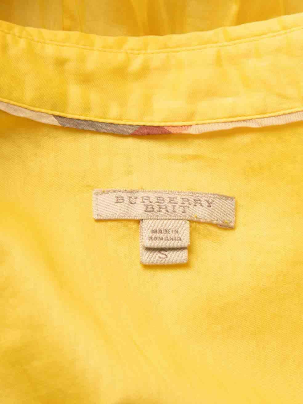 Women's Burberry Brit Yellow 3/4 Length Sleeves Blouse Size S For Sale