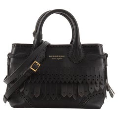 Burberry Brogue Banner Tote Fringed Leather Mini