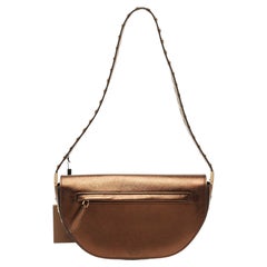 Burberry Bronze Leather Small Olympia Shoulder Bag